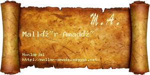 Mallár Amadé névjegykártya